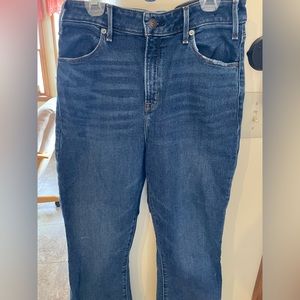 Abercrombie ankle flare jeans dark wash